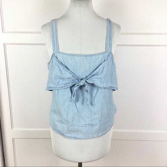 Madewell Sz 12 Denim Tie-Front Cami Top tank - Picture 8 of 13